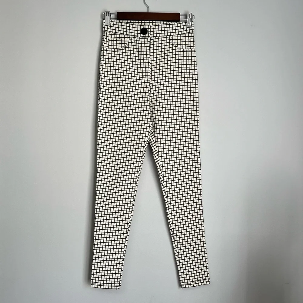 Zara High Rise Legging Windowpane Size S - Picture 2 of 7